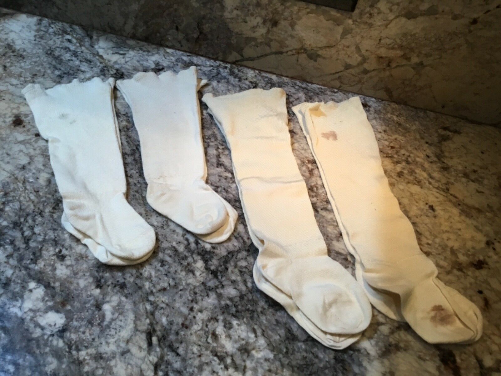 Antique Child’s White Stockings. 4 Pair One Price !