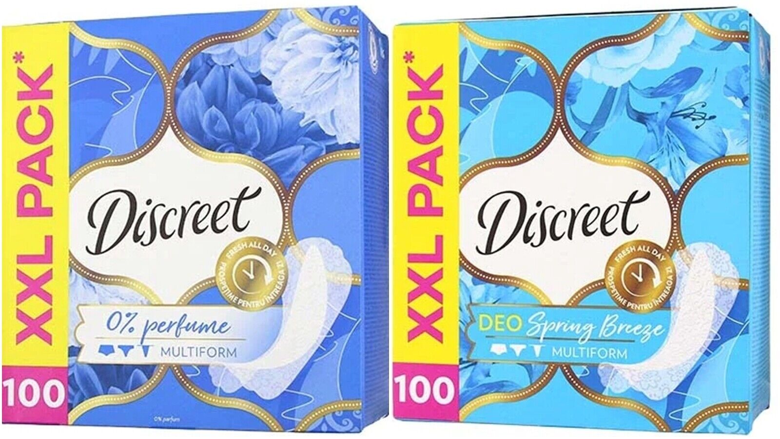 Discreet Dailies Panty Liners, 100 Pieces.