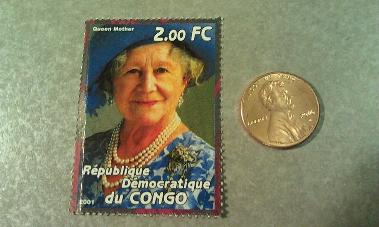 Queen Mother 2001  Republique Democratique Perforated Stamp