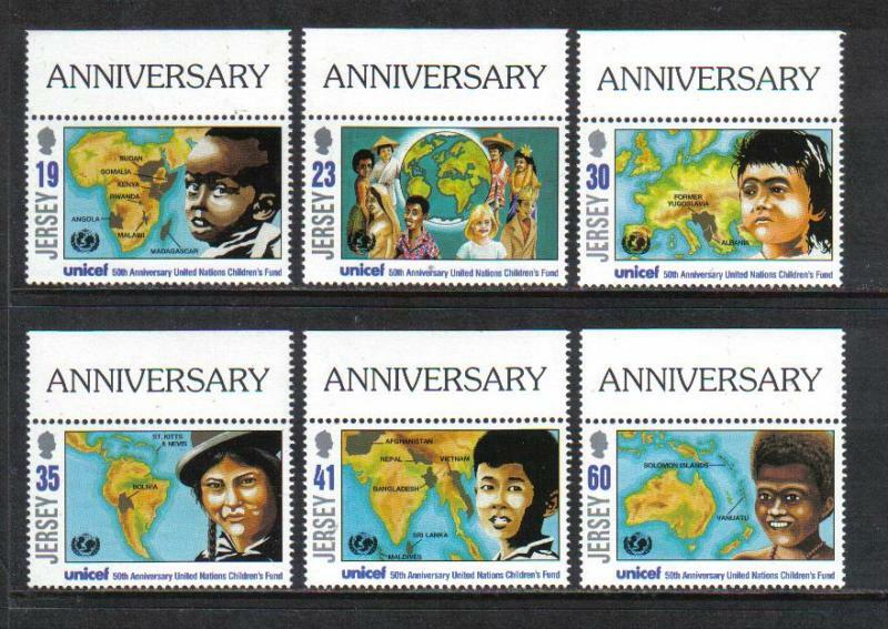 Jersey 1996 Unicef 50th Anniversary--attractive Topical (740-45) Mnh