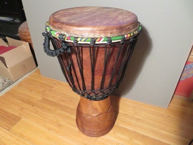 Hand-carved Professional Djembe Drum From Ivory Coast - 13"x 25" Full Size.