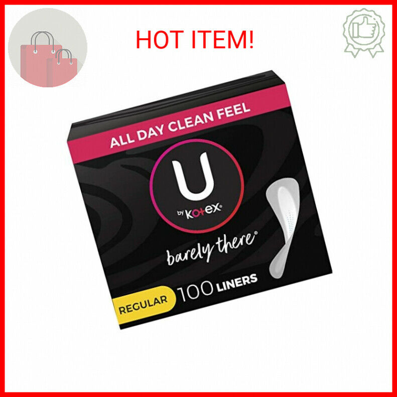 U By Kotex Barely There Thin Panty Liners, Light Absorbency, Regular Length, …