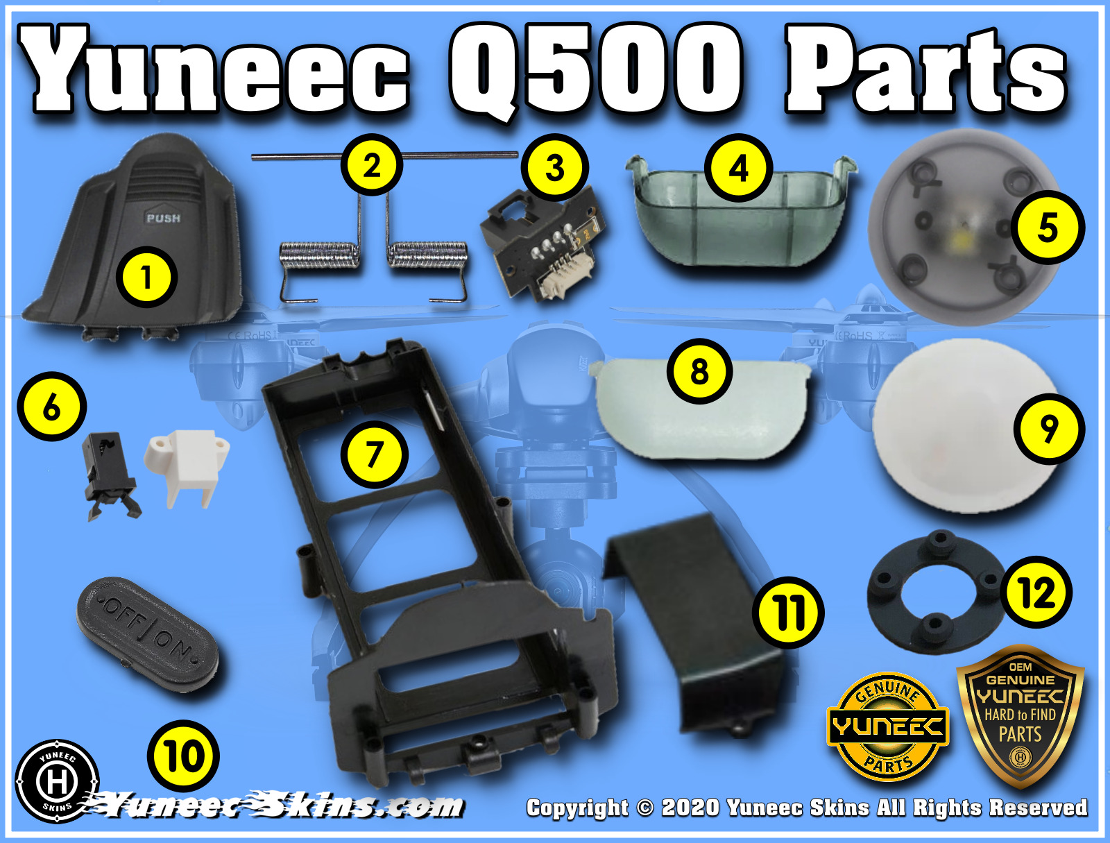 Yuneec Q500 - Q500-plus - Q500 4k - Q500 Typhoon Hard To Find Parts