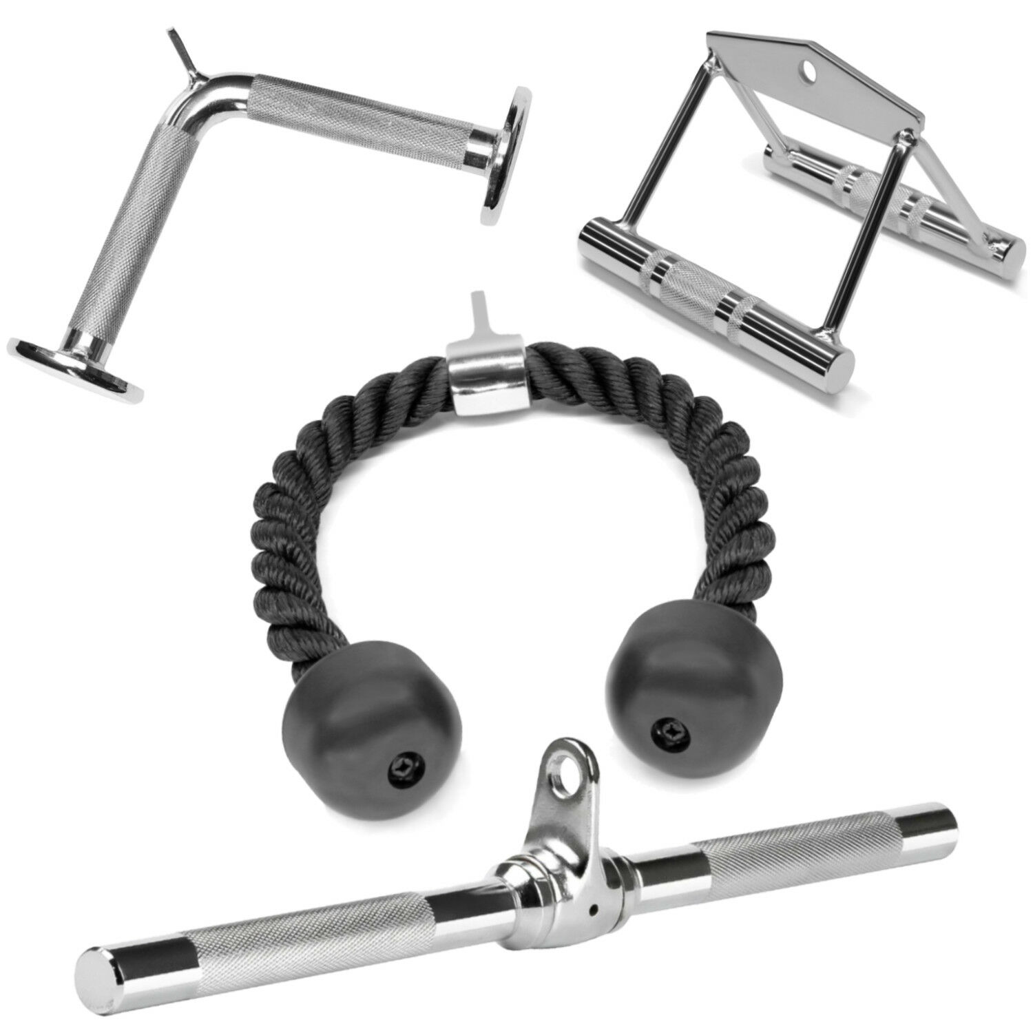 A2zcare Cable Attachments: Double D Handle, Tricep Rope, Rotating Bar, V Shaped
