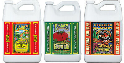 Fox Farm Soil Trio Nutrients Bundle, Big Bloom, Grow Big, Tiger Bloom 1 Gallon