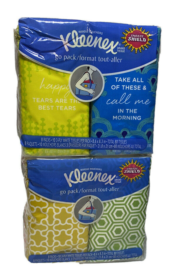 Kleenex Go Pack Tissues, 16 Packs, 10 Tissues Per Pack (160 Total Tissues)