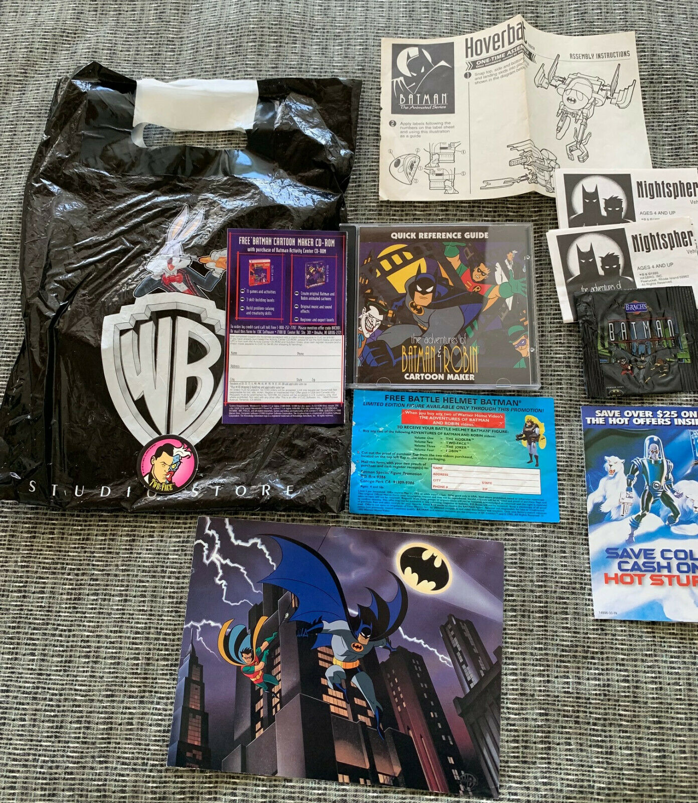 Adventures Of Batman & Robin Cartoon Maker Cd-rom + More Btas Goodies Wb Store