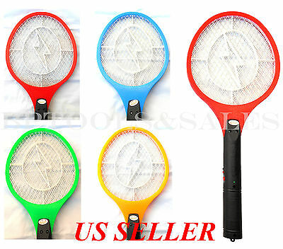 Cordless Rechargeable Bug Zapper Mosquito Insect Electric Fly Swatter Racket Bat