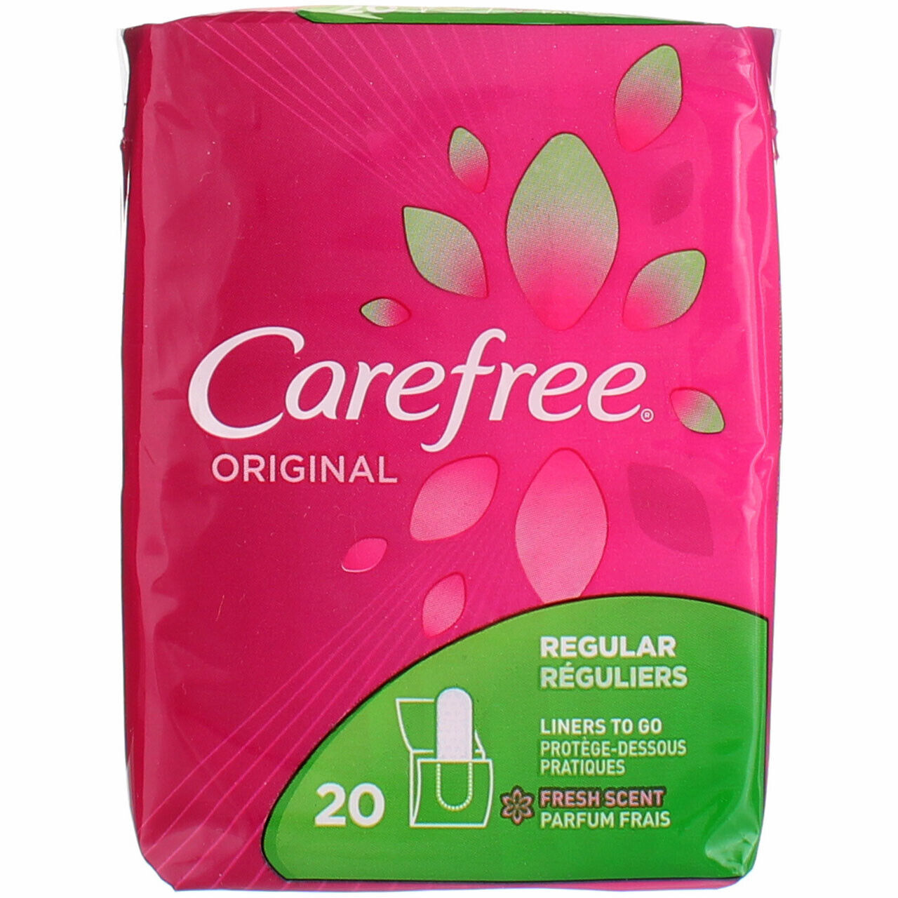 Carefree Original Liners, Regular, Wrapped, Fresh Scent, 20 Ct
