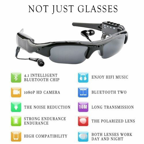 Sports 1080p Hd Smart Sunglasses Dv Bluetooth Music Photos Polarized Glasses Men