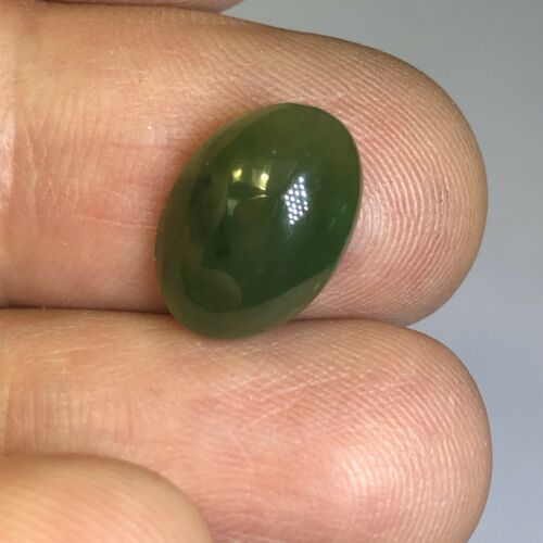 Nephrite Jade Gemstone Cabochon 4.82ct Green 14x10mm Loose Good Dome Green S97