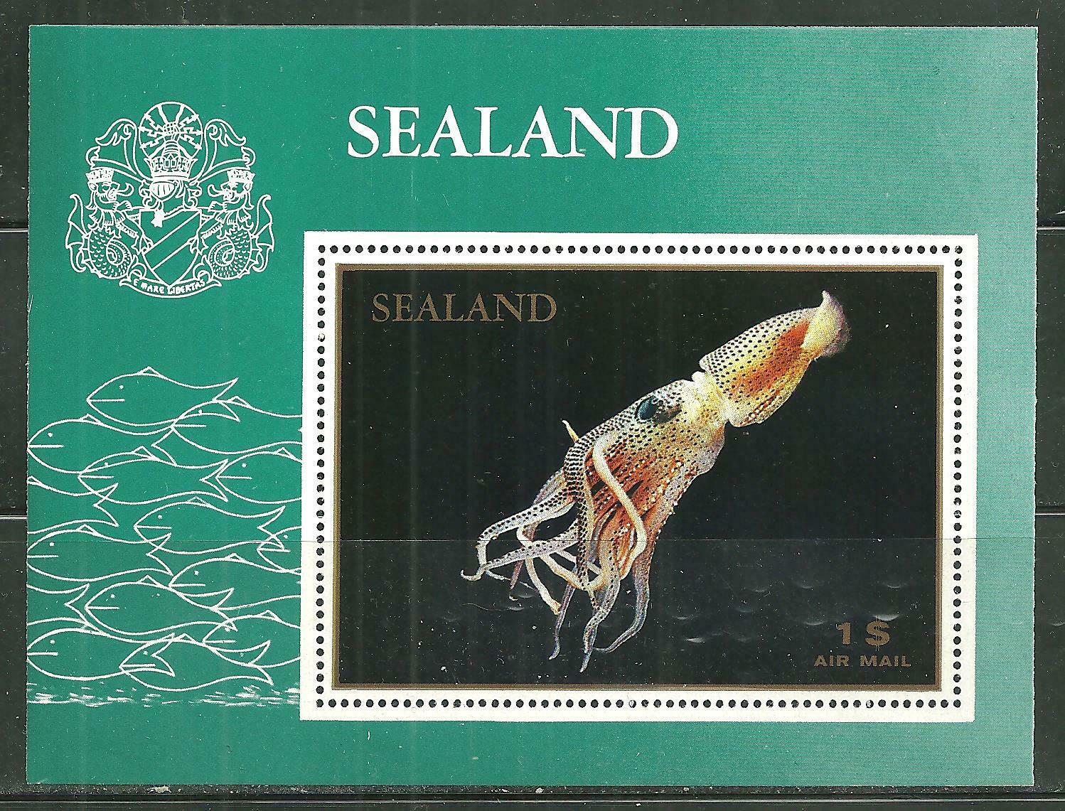 Sealand Mnh Souvenir Sheet Squid