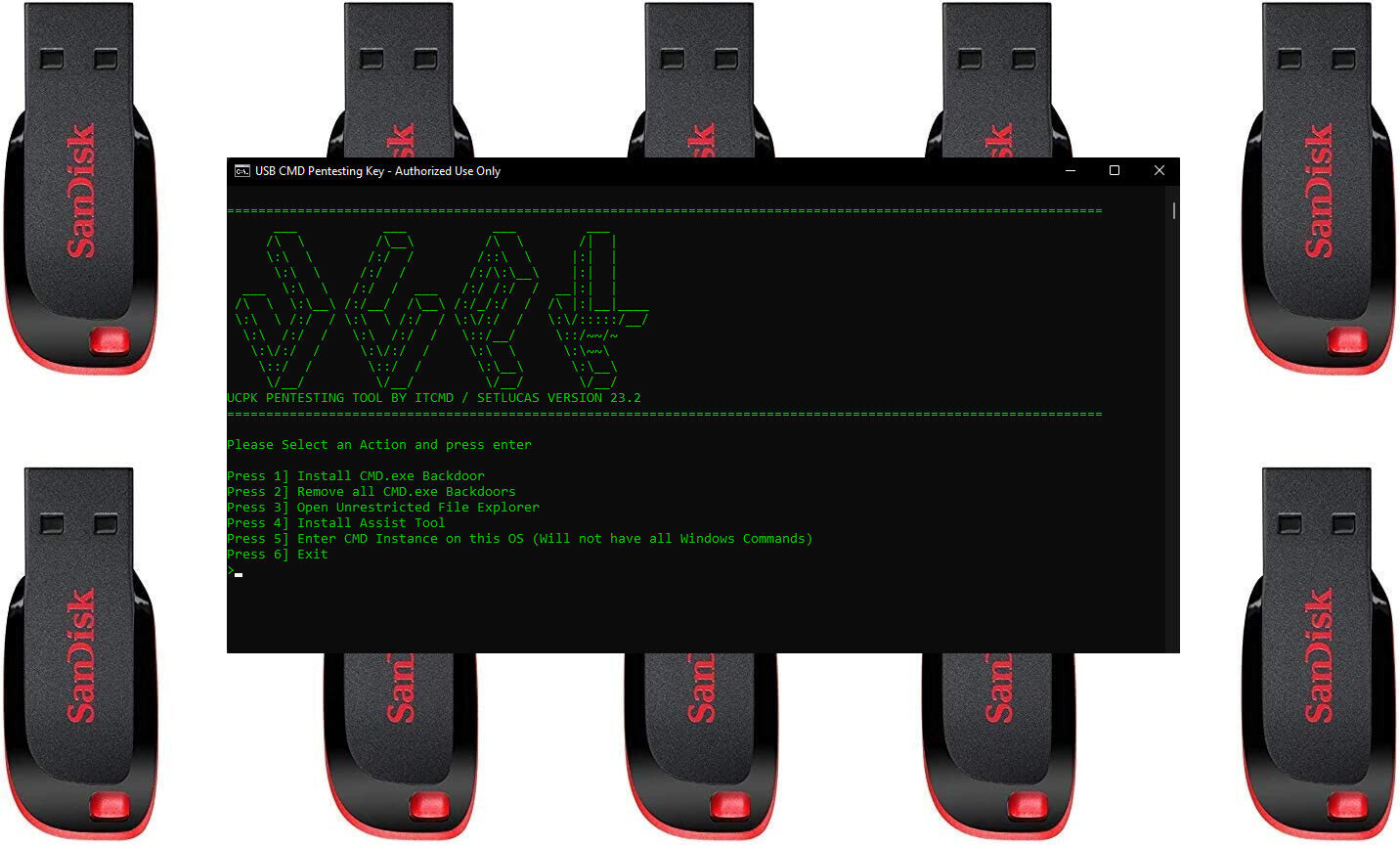 Ucpk: Official Usb Cmd Pentesting Hacking Key Kit - Admin Cmd Backdoor - V2