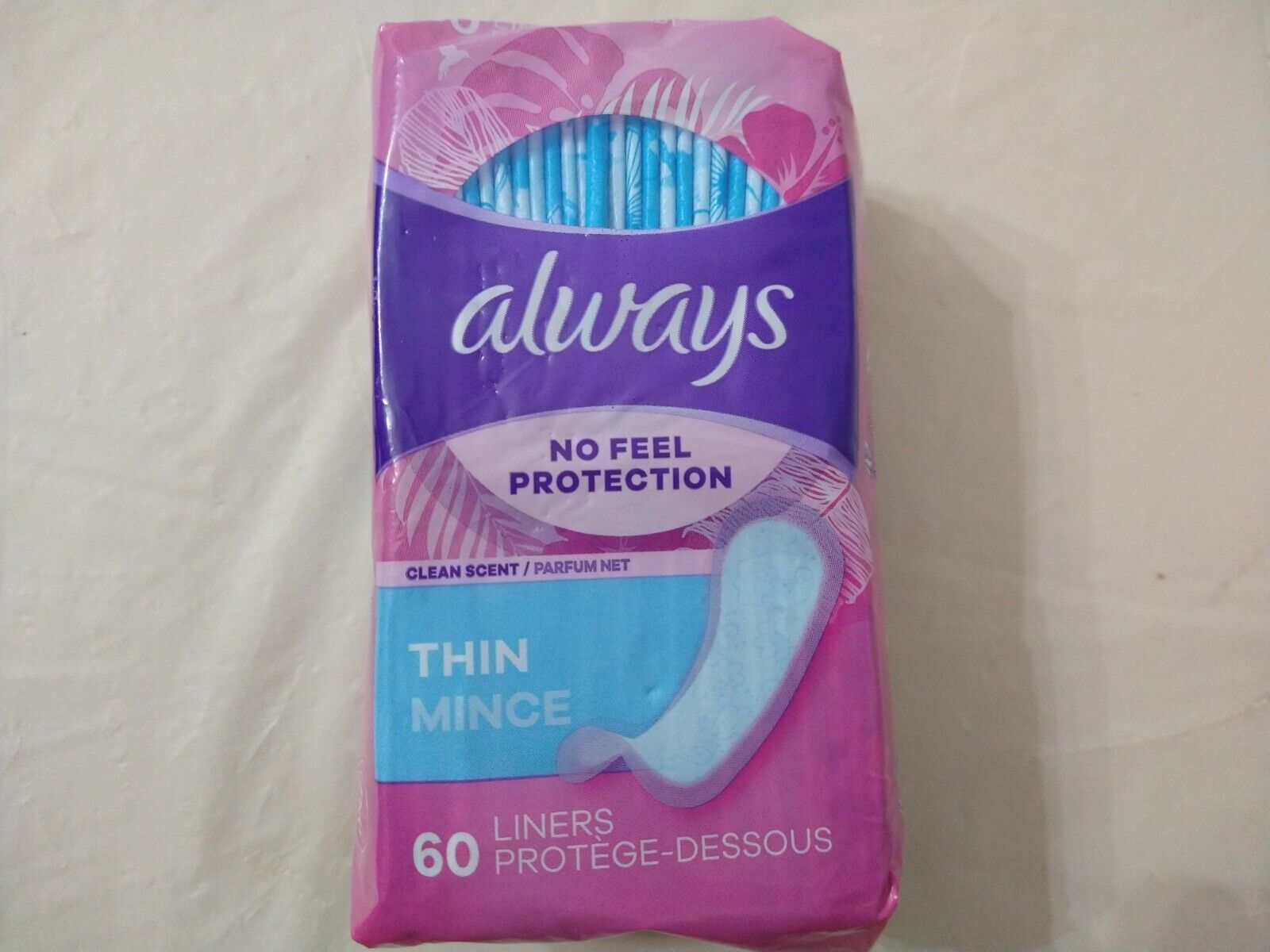 Always Thin Daily Liners No Feel Protection Regular 60 Liners