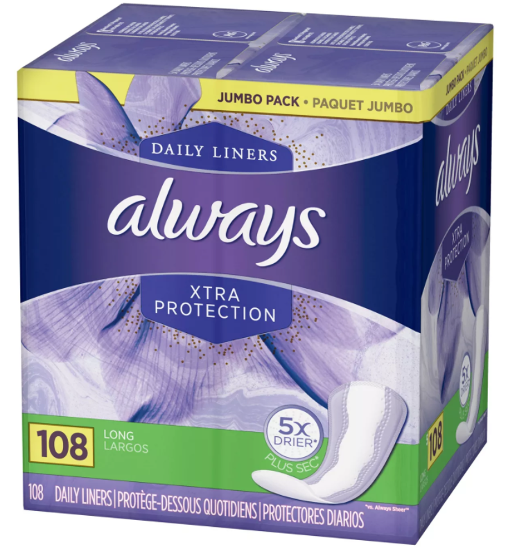 Always Xtra Protection Long & Regular & Thin Unscented Liners 100 & 108 Ct ✔️✔️