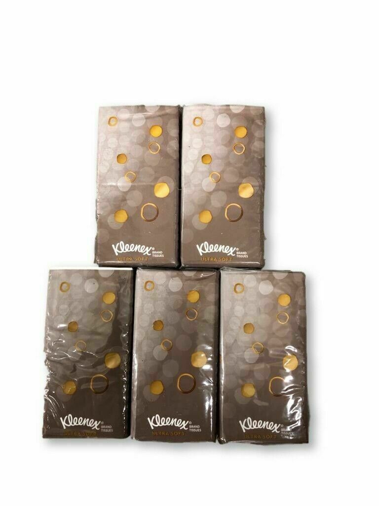 5 Pack Kleenex Pocket Size Tissues Ultra Soft And Silky Travel On The Go