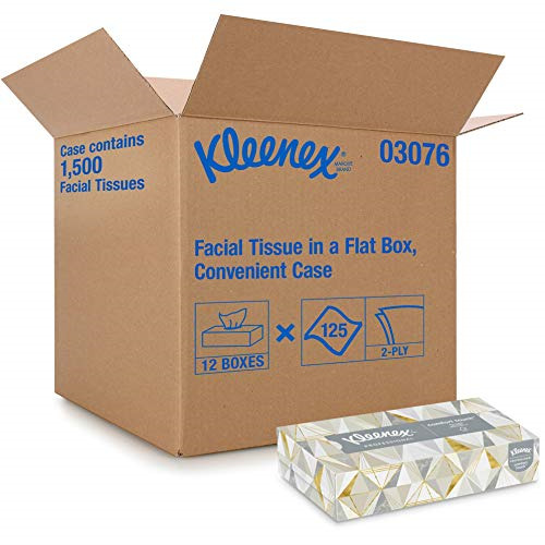 Kleenex Professional Facial Tissue For Business 03076, Flat Tissue Boxes, 12 / /